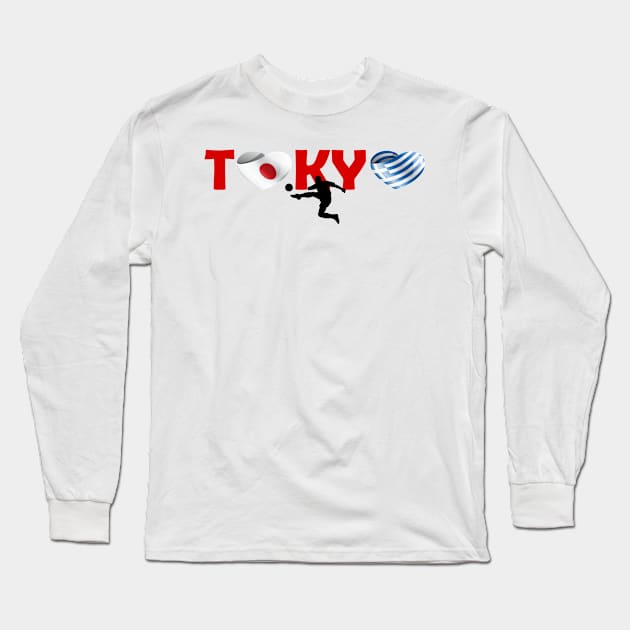 Sports games in Tokyo: Football team from Greece (GR) Long Sleeve T-Shirt by ArtDesignDE